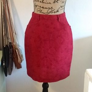 NWT Gap Size 6 Linen Red Holiday Skirt w/ Pockets